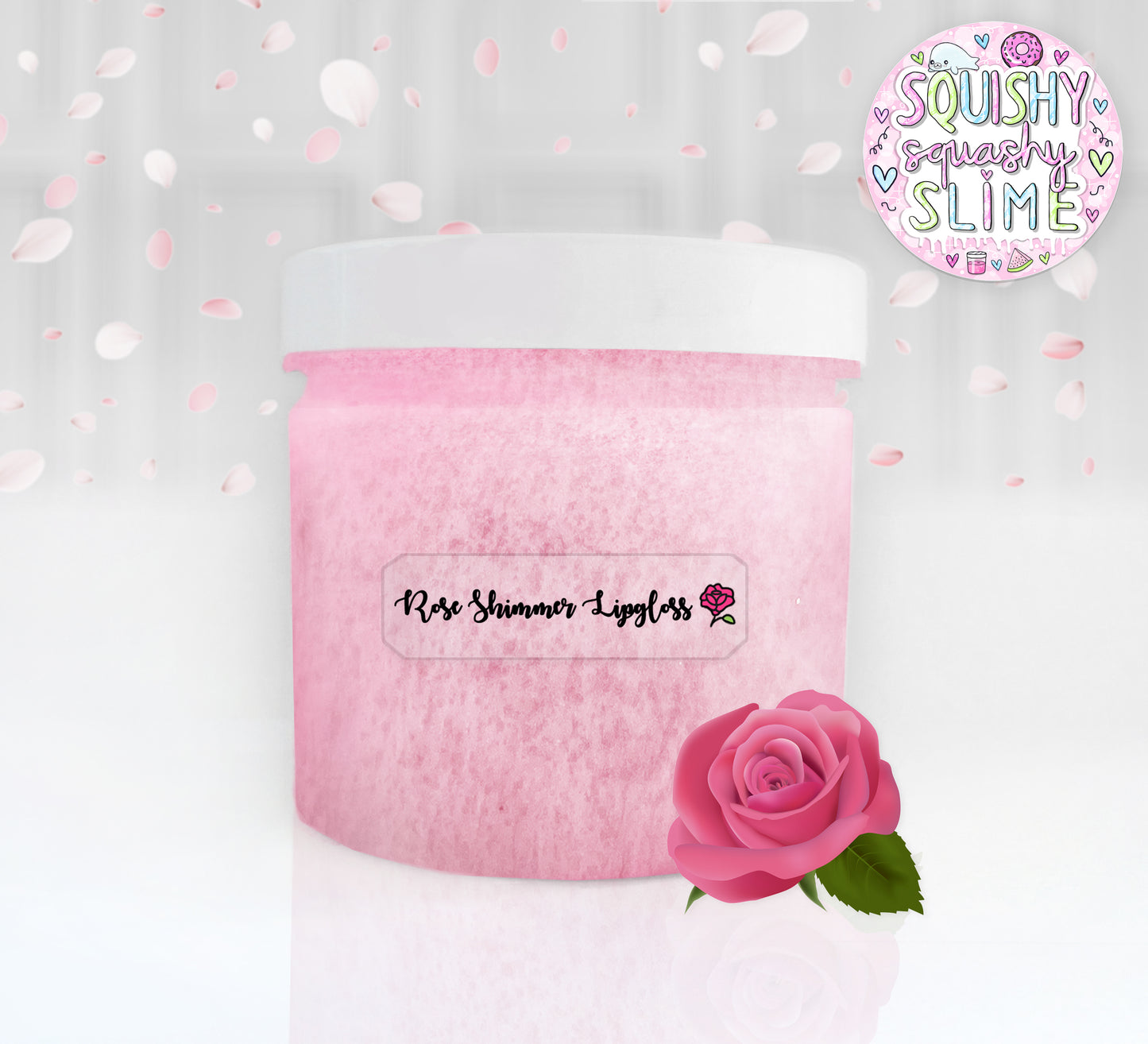 Rose Shimmer Lipgloss - Clear Pigment Slime