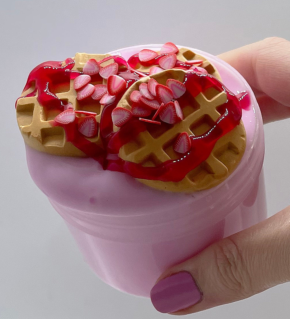 Strawberry Waffles - DIY Clay Slime