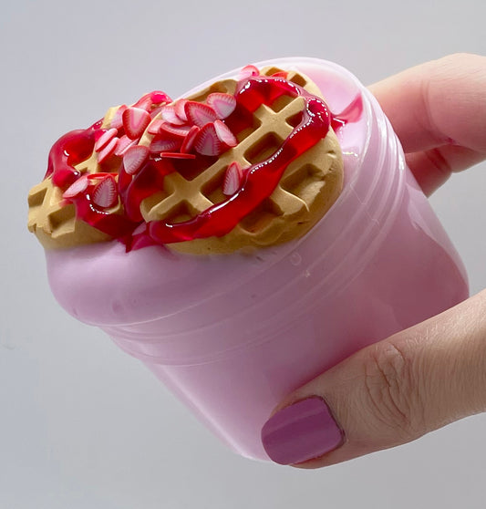 Strawberry Waffles - DIY Clay Slime