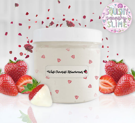 White Chocolate Strawberries - DIY Clay Slime