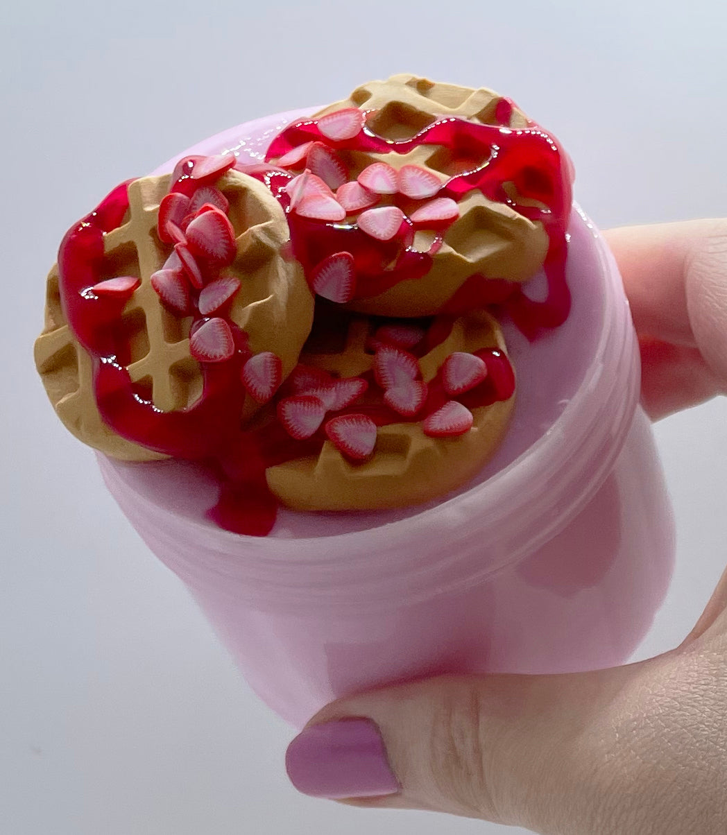 Strawberry Waffles - DIY Clay Slime