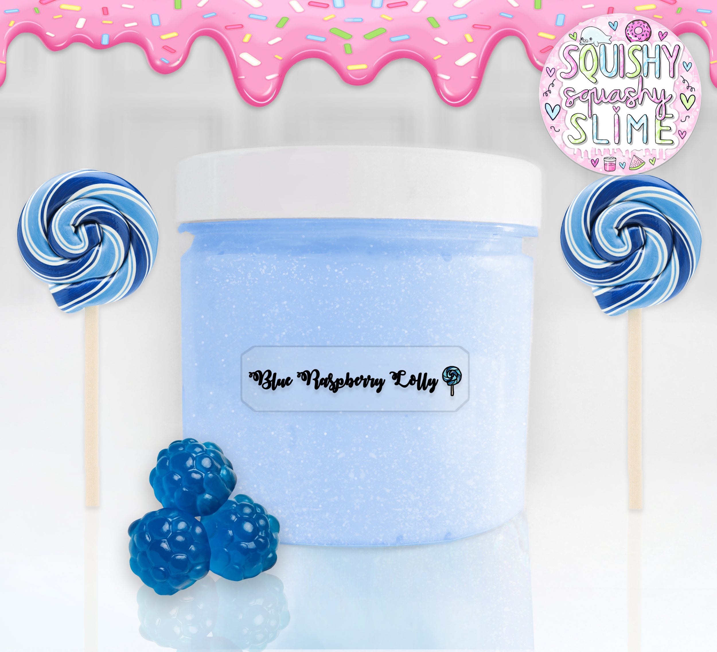 Blue Raspberry Lolly - DIY Clay Slime – Squishy Squashy Slimes
