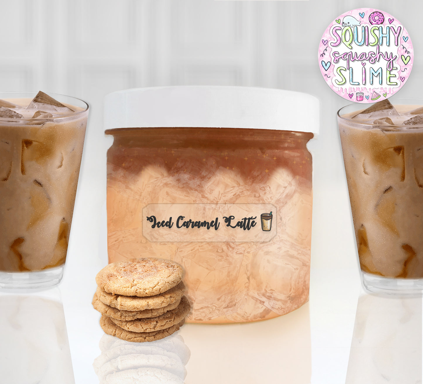 Iced Caramel Latte - Butter & Clear Slime