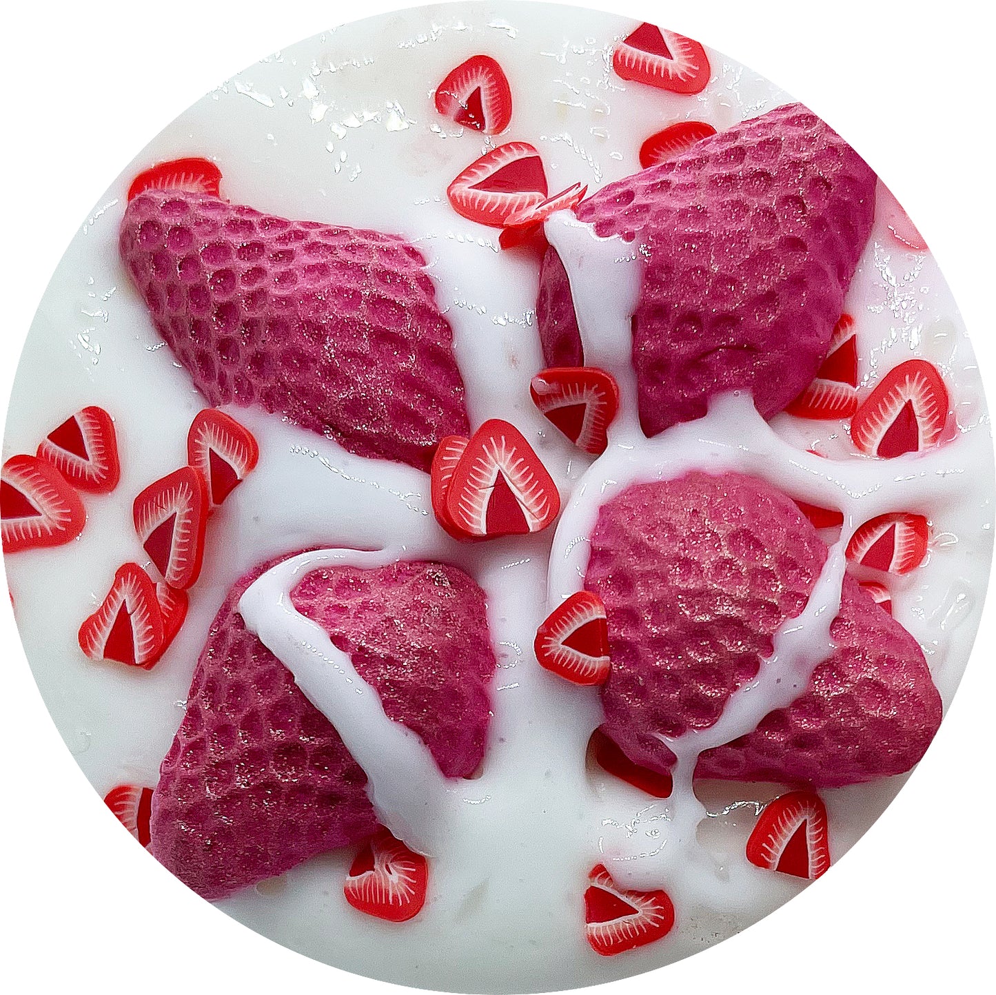 White Chocolate Strawberries - DIY Clay Slime